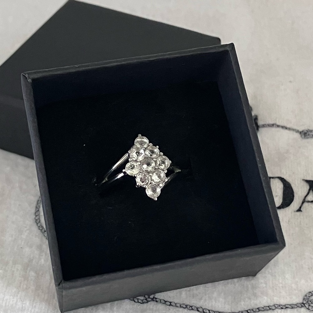 Brazilian Petalite Cluster Ring in Stainless Steel